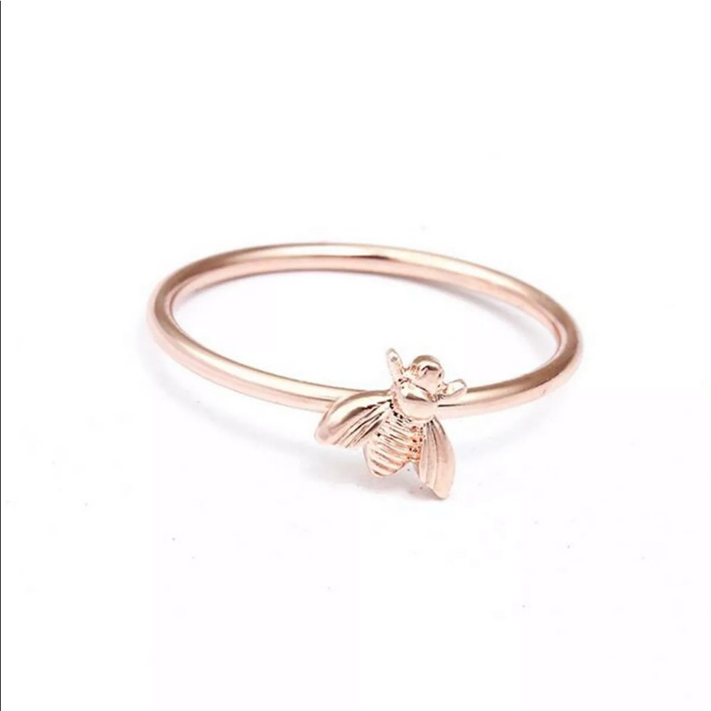Ring Rose Gold Silver Tone Honey Bee NEW - Picture 4 of 8